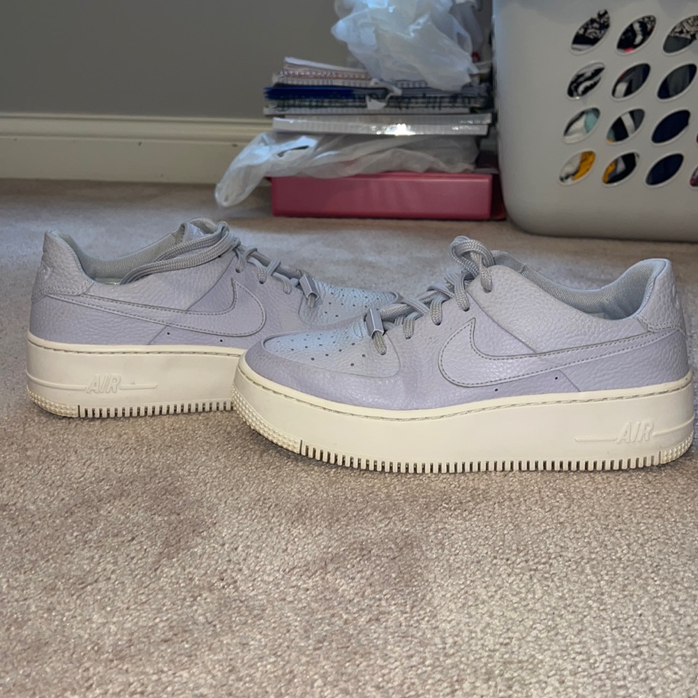 Nike Air Force one- lavender leather platforms
